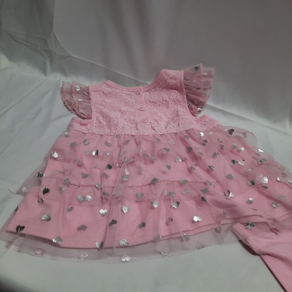 NWOT DDG Girls Pink Lace & Tulle 2 piece Capri and Top set Size 4T - Picture 4 of 5